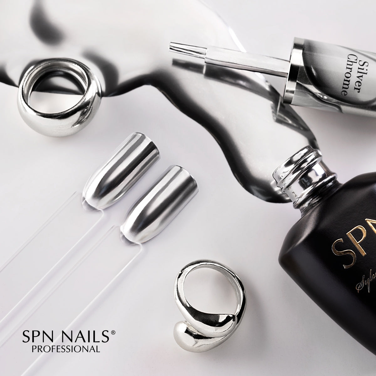 SPN Nails UV/LED Lakier Hybrydowy Silver Chrome