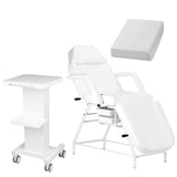 Salon Set - Cosmetic Chair 557A with Cuvette White | Terry Sheet Cover & Cosmetic Table for Device 090