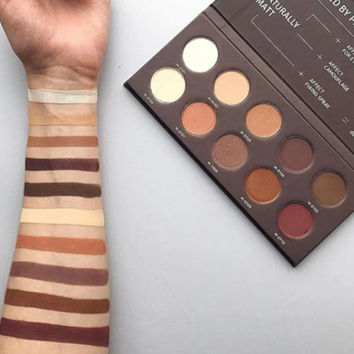 Affect Naturally Matt Eyeshadows Palette Swatch