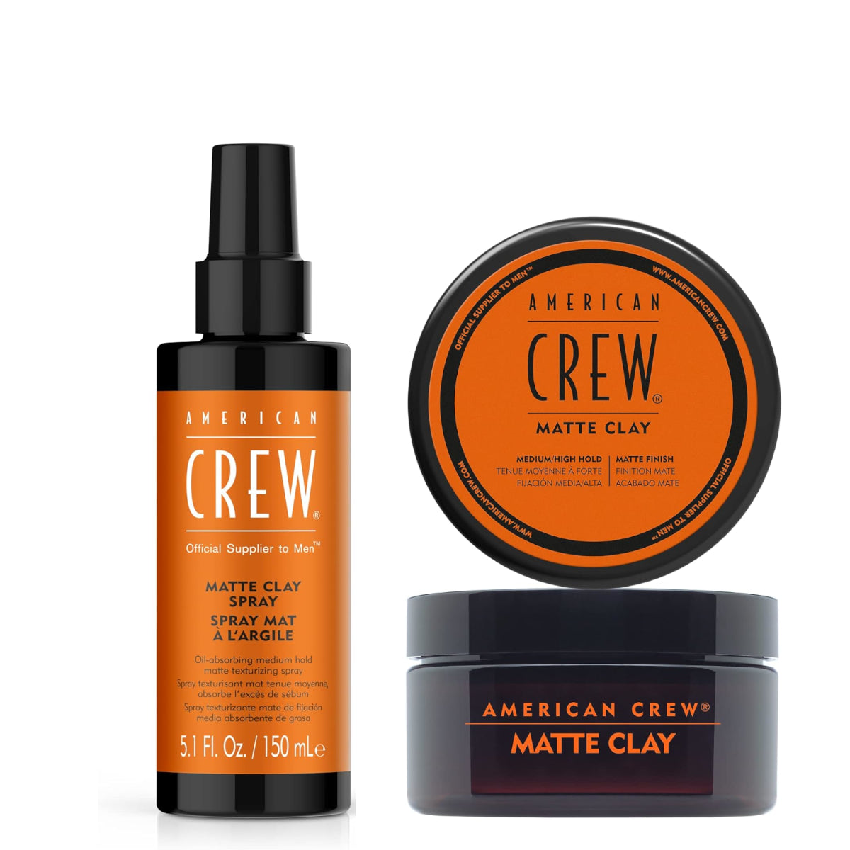 American Crew Matte Clay Spray & Matte Clay Pomade Bundle