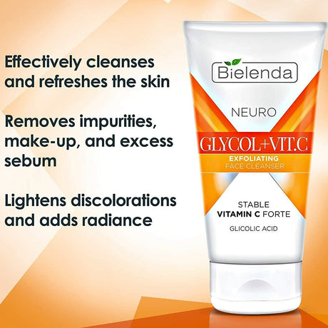 Bielenda Neuro Glycol & Vitamin C Exfoliating Face Cleanser Features - Roxie Cosmetics