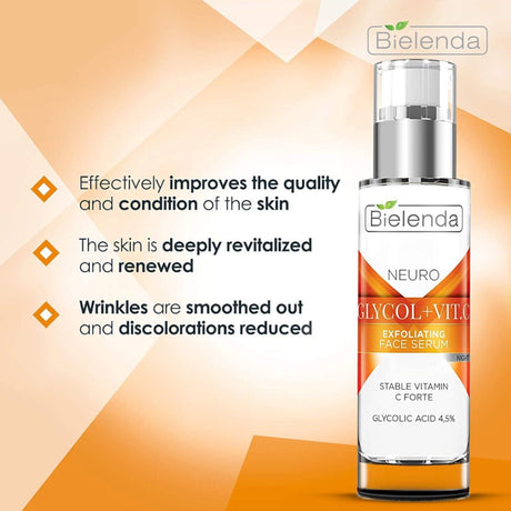 Bielenda Neuro Glycol & Vitamin C Exfoliating Night Serum features - Roxie Cosmetics