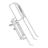 Black and white line art schematic of a mechanical device, possibly a treadmill belt assembly or industrial component, shown on a plain white background.