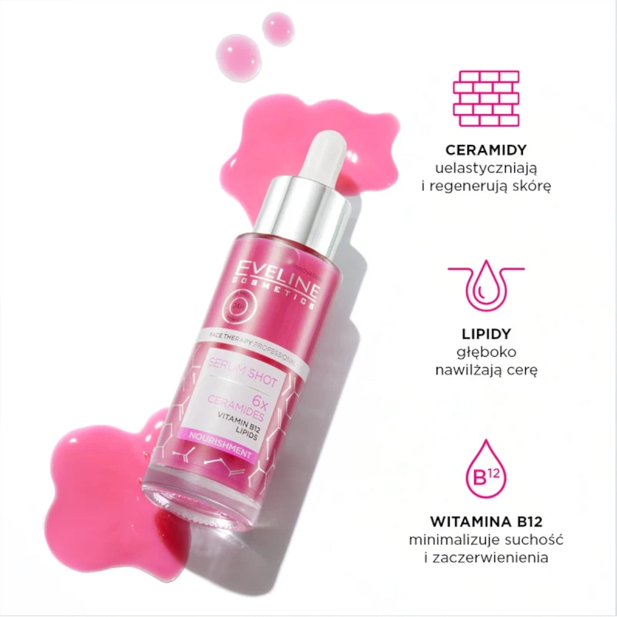 Eveline Serum Shot 6x Ceramides & Lipids Serum Nourishment Vitamin B12