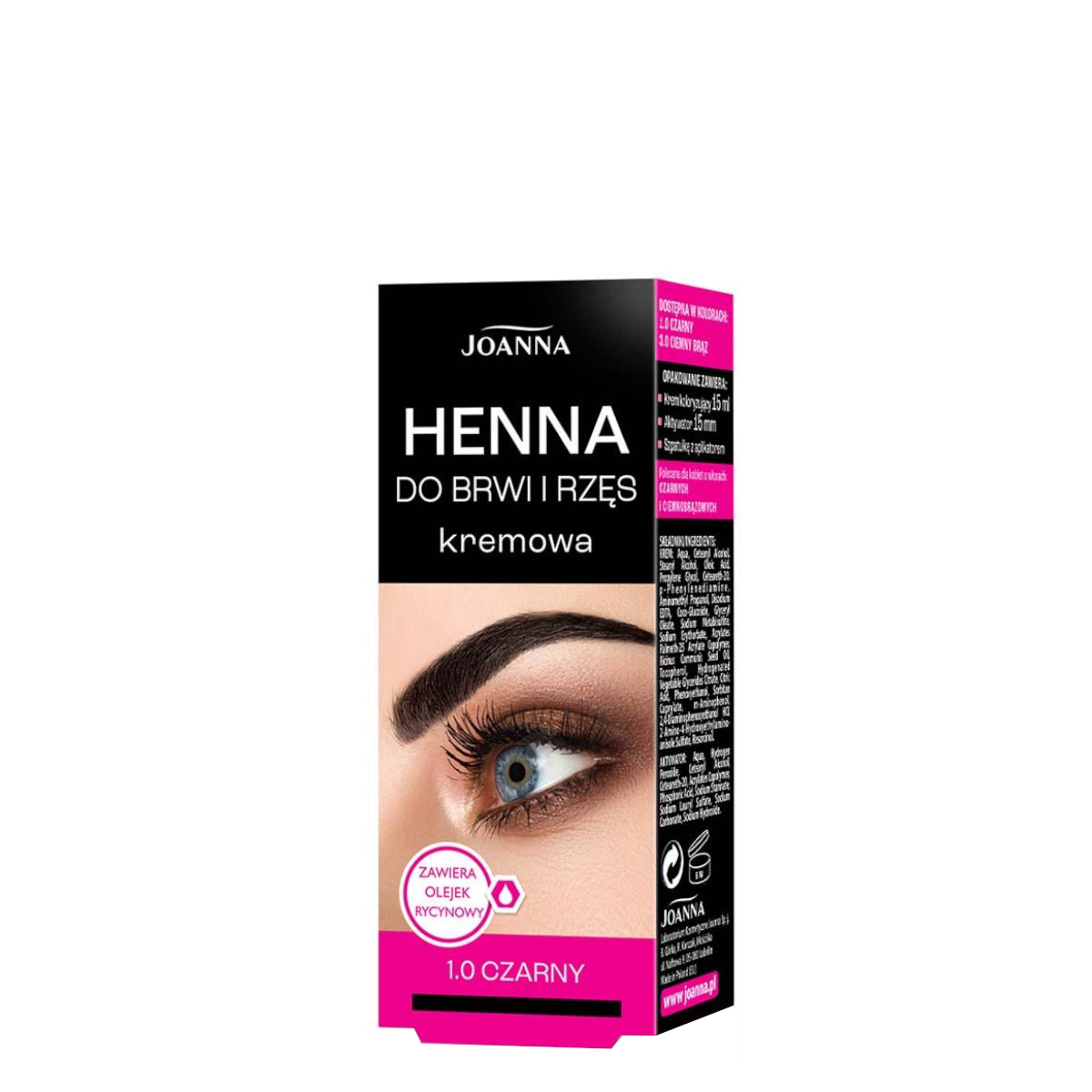 Joanna Henna Cream Eyebrow &  Eyelash Tint Black New