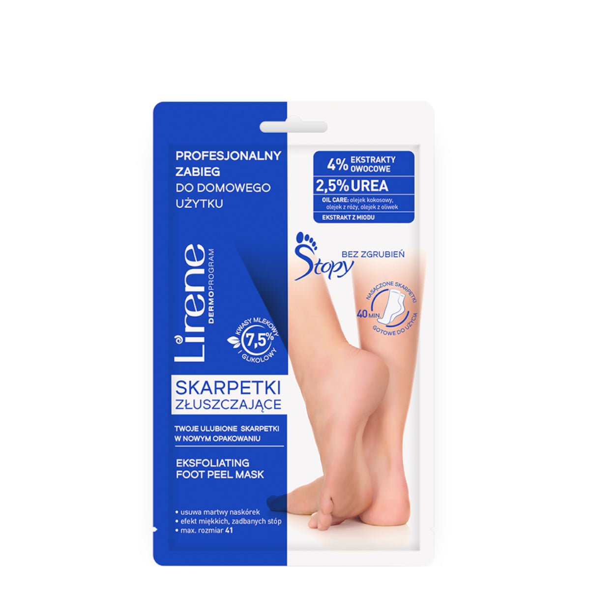 Lirene Foot Care Exfoliating Peel Mask Socks