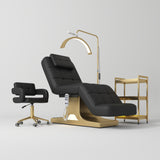 Manufakturo Saphir version A Black – 4-Piece Beauty Studio Set: Luxury Bed, Chair, Lamp & Trolley