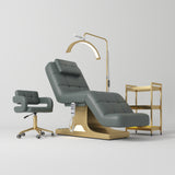 Manufakturo Saphir version A Navy – 4-Piece Beauty Studio Set: Luxury Bed, Chair, Lamp & Trolley
