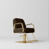 Manufakturo Amélie Designer Hair Salon Chair Cocoa Mocha - Gold Base