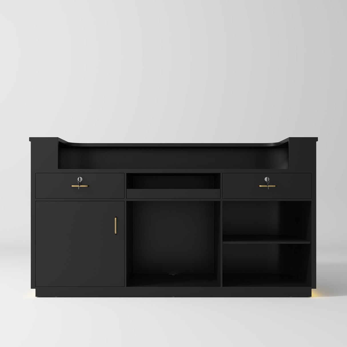 Manufakturo Averne Reception Desk - Sleek & Modern Design with LED Black