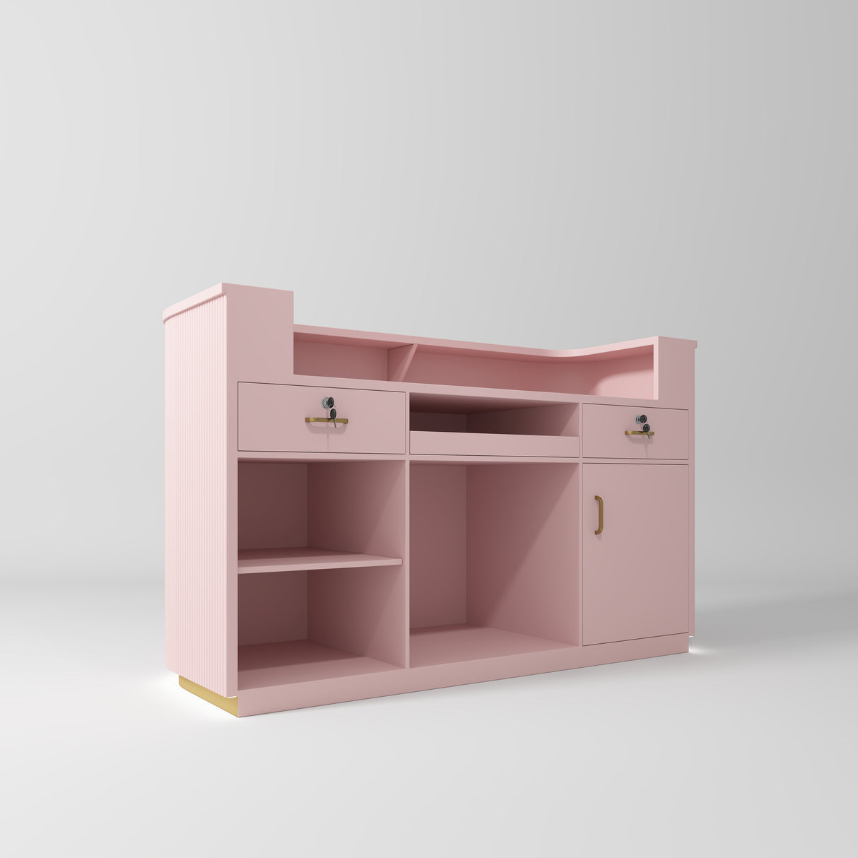 Manufakturo Averne Reception Desk - Sleek & Modern Design with LED Bare Blush