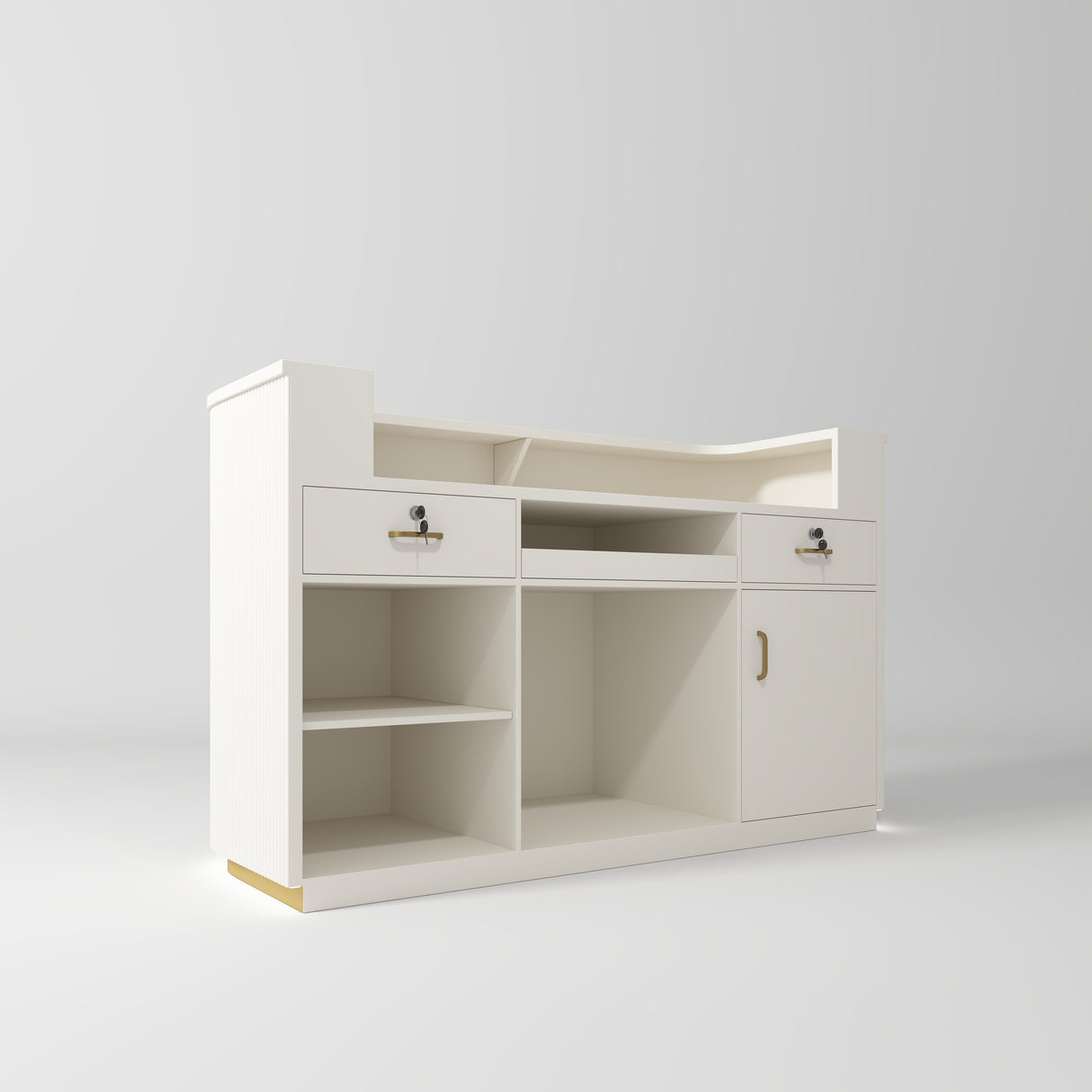 Manufakturo Averne Reception Desk - Sleek & Modern Design with LED Creamy