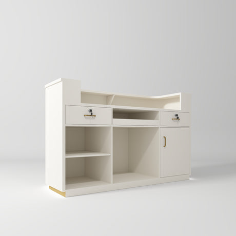 Manufakturo Averne Reception Desk - Sleek & Modern Design with LED Creamy