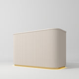 Manufakturo Averne Reception Desk - Sleek & Modern Design with LED Light Brown