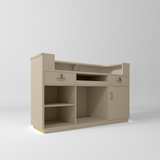 Manufakturo Averne Reception Desk - Sleek & Modern Design with LED Warm Beige