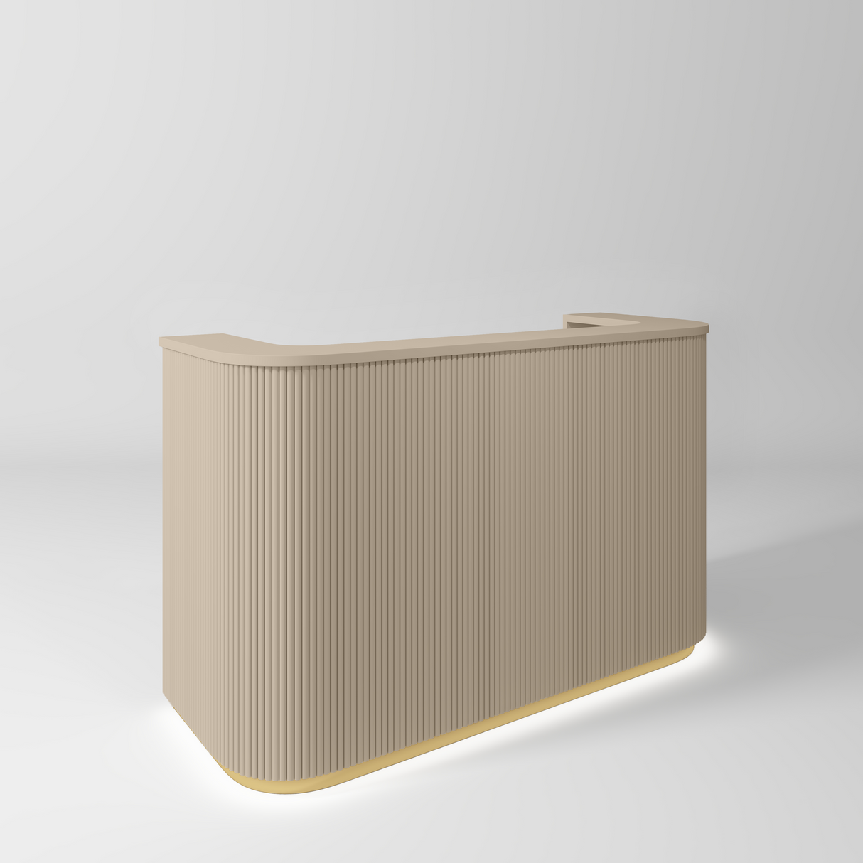 Manufakturo Averne Reception Desk - Sleek & Modern Design with LED Warm Beige