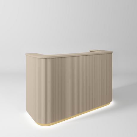 Manufakturo Averne Reception Desk - Sleek & Modern Design with LED Warm Beige
