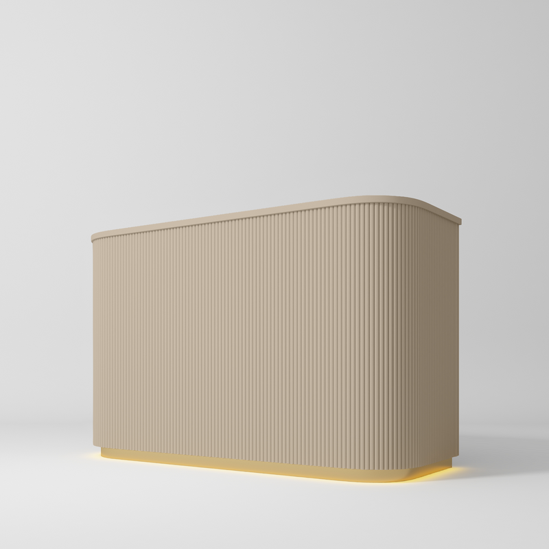 Manufakturo Averne Reception Desk - Sleek & Modern Design with LED Warm Beige