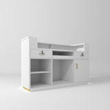 Manufakturo Averne Reception Desk - Sleek & Modern Design with LED White