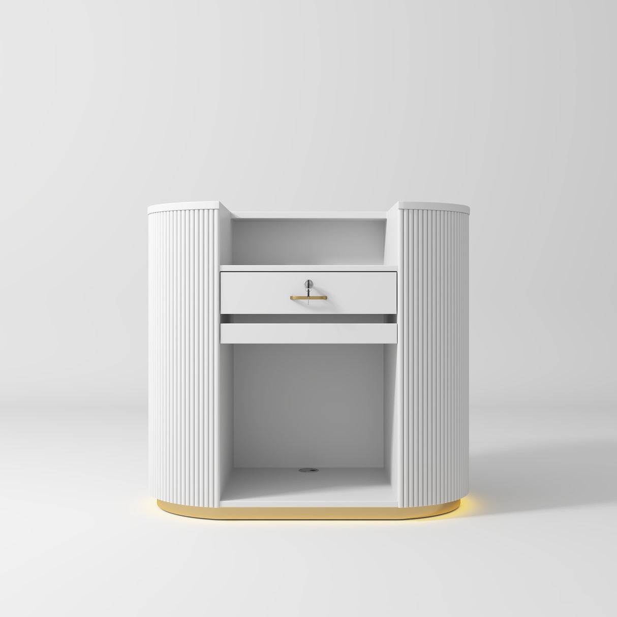 Manufakturo Averne Reception Desk - Sleek & Modern Design with LED White