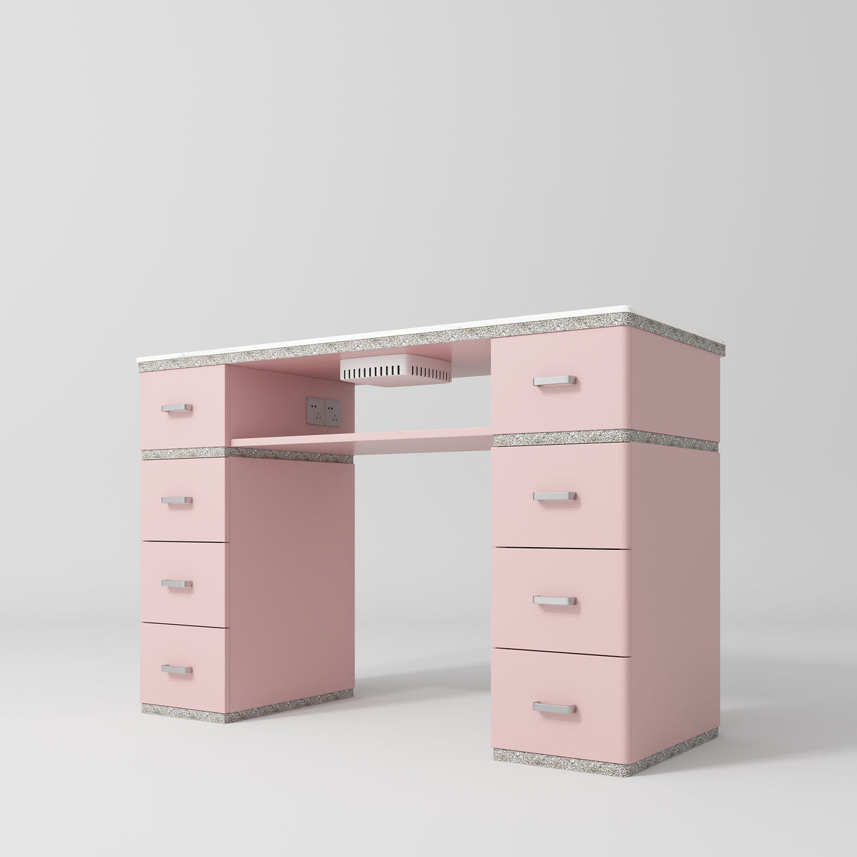 Manufakturo Manicure Crystal Touch Set  - Table with Absorber & Two Chairs Bare Blush