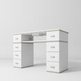 Manufakturo Manicure Crystal Touch Set  - Table with Absorber & Two Chairs White