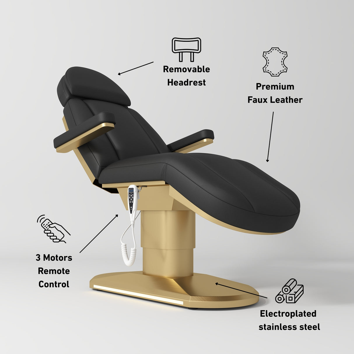 Manufakturo Étoile Black The Complete Studio Set - Beauty Bed, Chair, Moonlight & Trolley