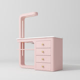 Manufakturo ManiMuse manicure desk with a Bare Blush body, white top, overhead light and four drawers