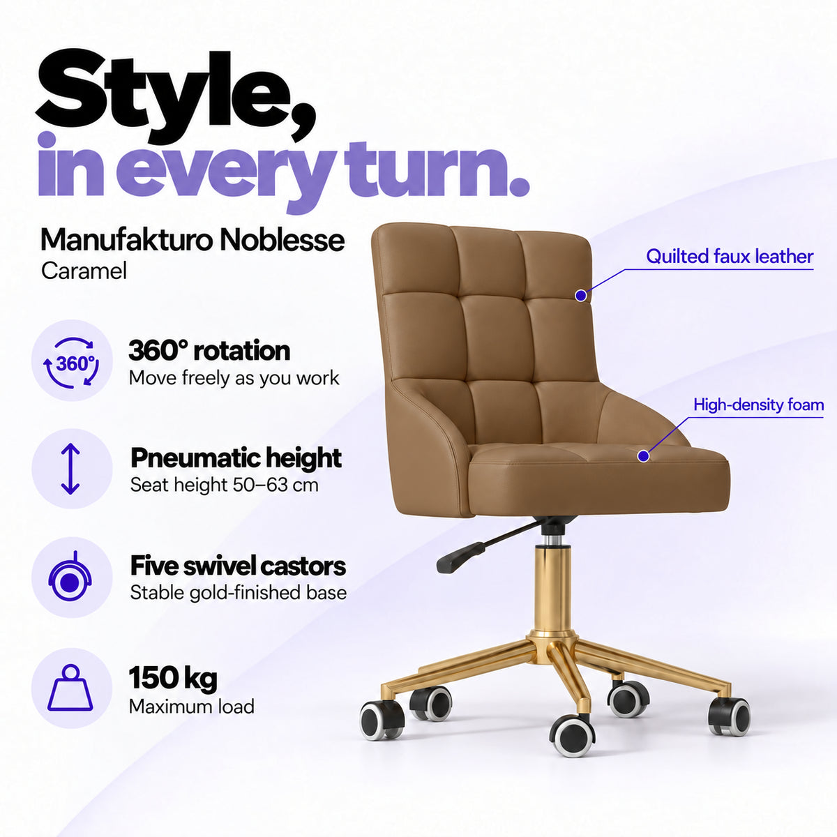 Manufakturo Noblesse Caramel – features, Gold base
