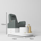 Manufakturo Noémie Luxury Electric Pedicure Chair with Matching Stool – Massage Backrest, Gold Tap, Navy Size