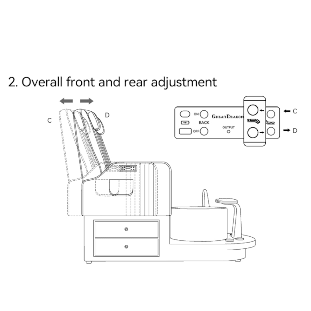 Manufakturo Noémie Luxury Electric Pedicure Chair with Matching Stool – Massage Backrest, Gold Tap, Light Pink