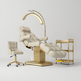 Manufakturo Orielle B Light Brown – 4-Piece Beauty Studio Set: Luxury Bed, Chair, Moonlight & Trolley