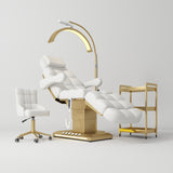 Manufakturo Orielle B White – 4-Piece Beauty Studio Set: Luxury Bed, Chair, Moonlight & Trolley