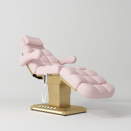 Manufakturo Orielle B Light Pink – 4-Piece Beauty Studio Set: Luxury Bed, Chair, Moonlight & Trolley