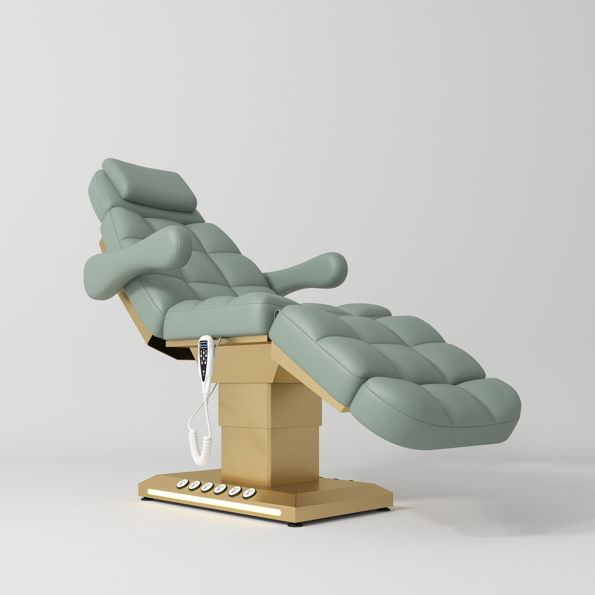 Manufakturo Orielle B Olive – 4-Piece Beauty Studio Set: Luxury Bed, Chair, Moonlight & Trolley
