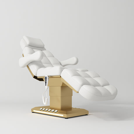 Manufakturo Orielle B White – 4-Piece Beauty Studio Set: Luxury Bed, Chair, Moonlight & Trolley