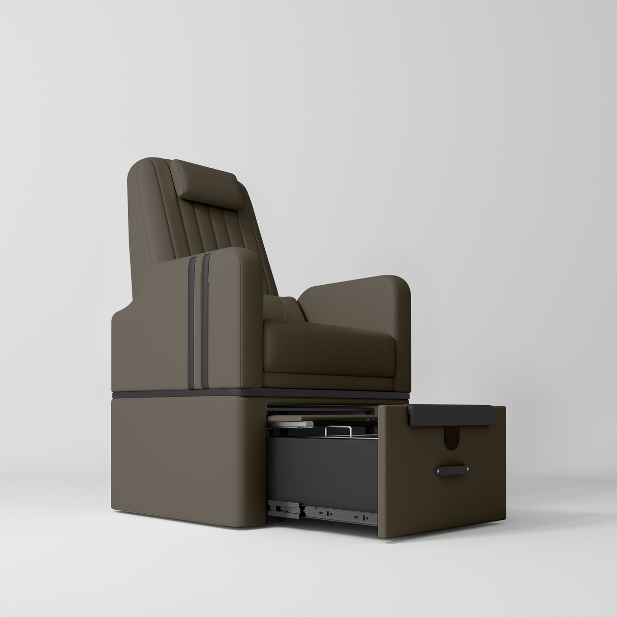 Manufakturo Perle Luxury Pedicure Chair – No Plumbing Required, Leather Upholstery Cocoa Mocha