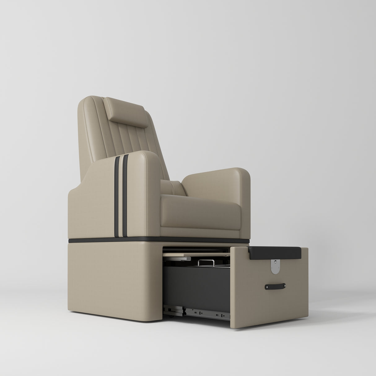 Manufakturo Perle Luxury Pedicure Chair – No Plumbing Required, Leather Upholstery Brown