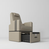 Manufakturo Perle Luxury Pedicure Chair – No Plumbing Required, Leather Upholstery Brown