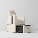 Manufakturo Perle Luxury Pedicure Chair – No Plumbing Required, Leather Upholstery Creamy