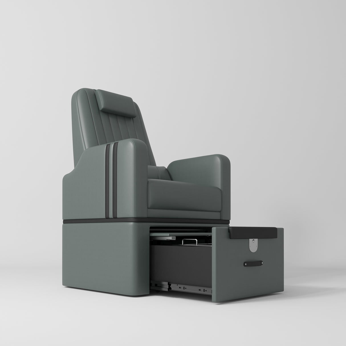 Manufakturo Perle Luxury Pedicure Chair – No Plumbing Required, Leather Upholstery Navy