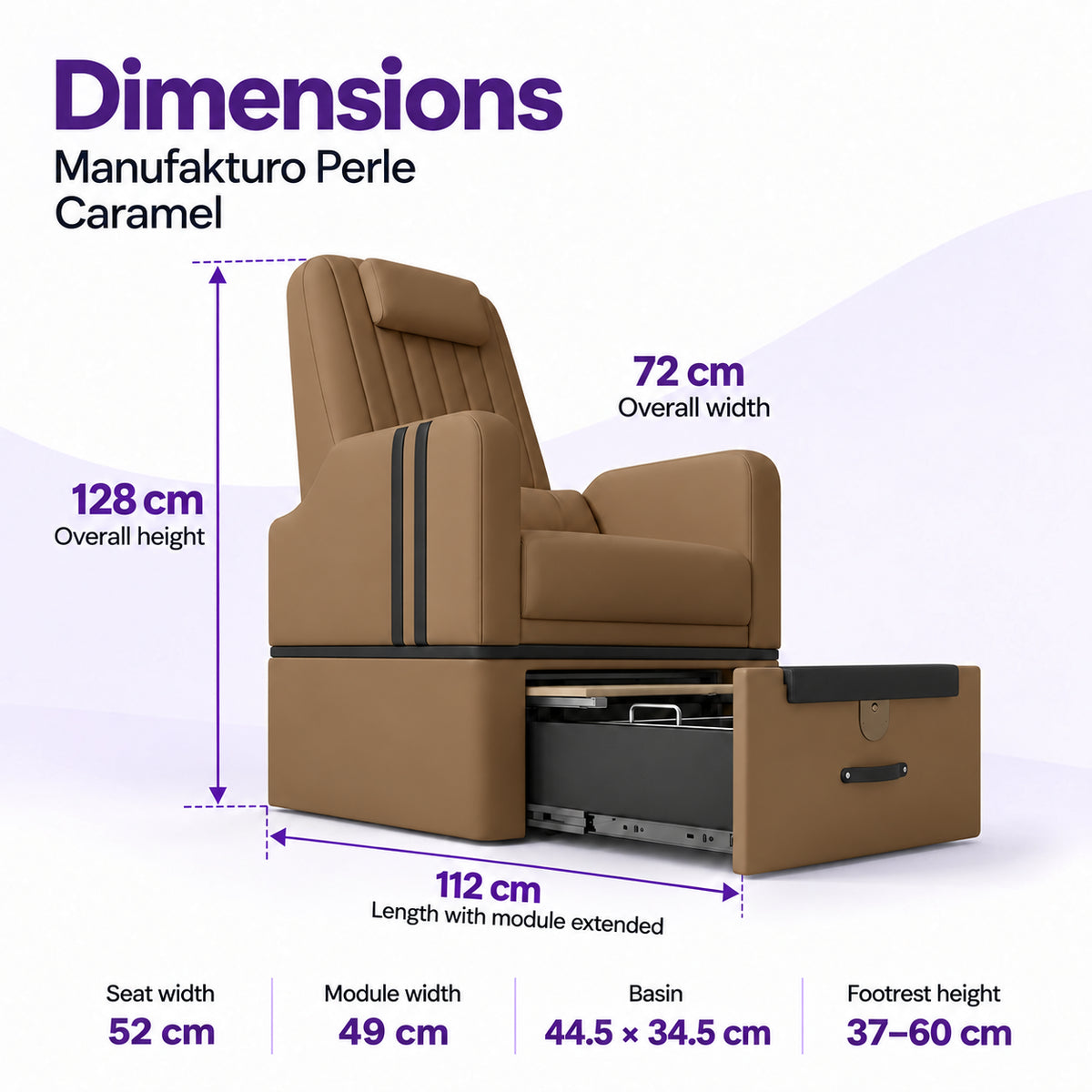Manufakturo Perle Caramel – dimensions