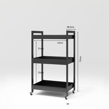 Manufakturo Beauty Trolley Assistant on Wheels Black dimensions