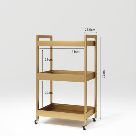 Manufakturo Beauty Trolley Assistant on Wheels Gold dimensions