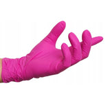 Mercator Nitrile Gloves Powder-Free Magenta On Hand - Roxie Cosmetics