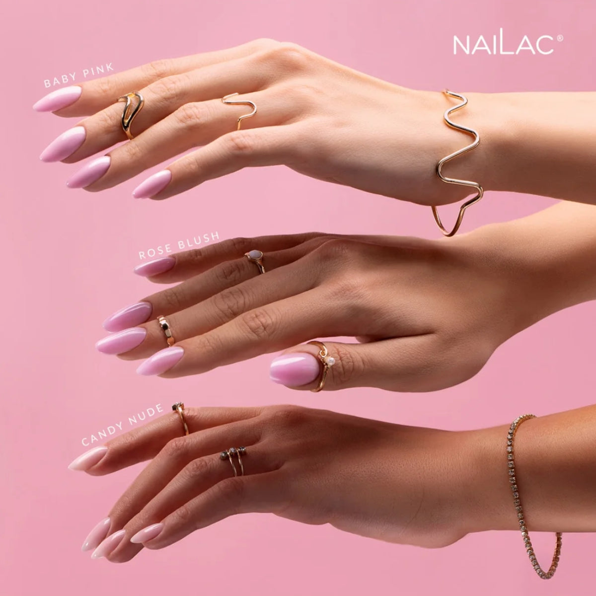 NaiLac EasyGel Nail Builder UV/LED Candy Nude Colours Collection