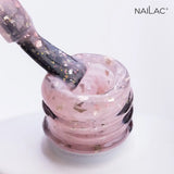 NaiLac Hybrid UV/LED Glammy Rubber Base Powder & Rouge Swatch