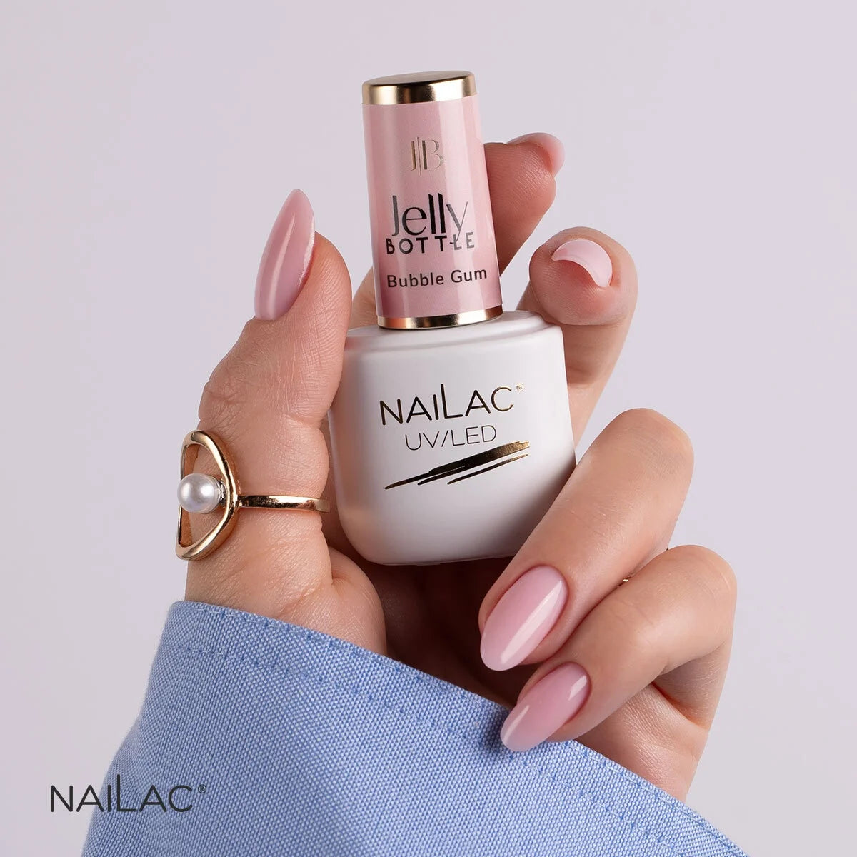 Nailac Jelly Bottle Gel  Bubble Gum Pink Nails