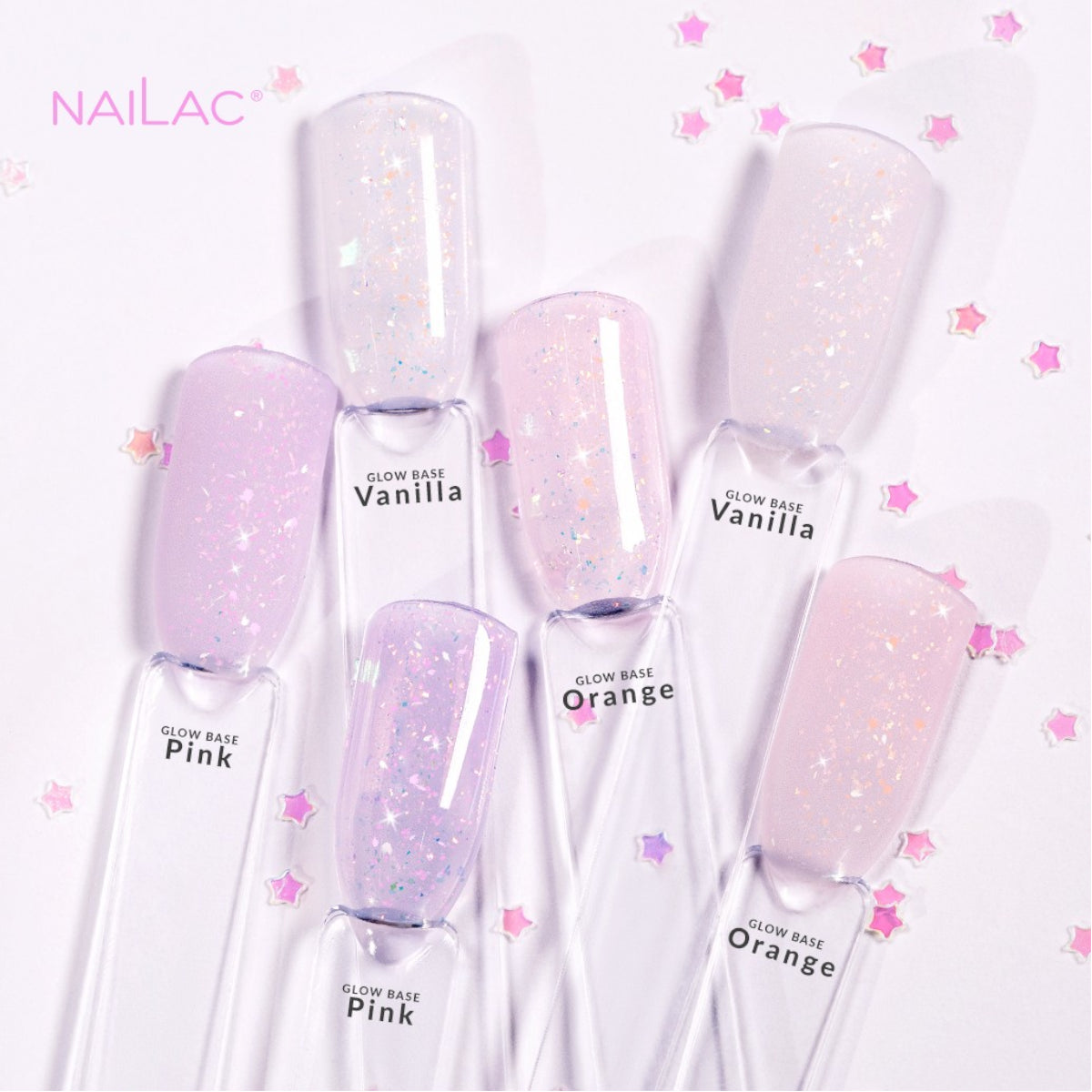 NaiLac Hybrid UV/LED Rubber Base Glow Vanilla Collection
