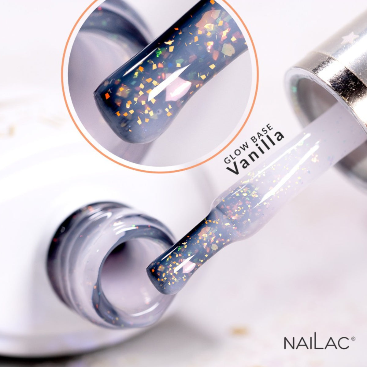 NaiLac Hybrid UV/LED Rubber Base Glow Vanilla Inside